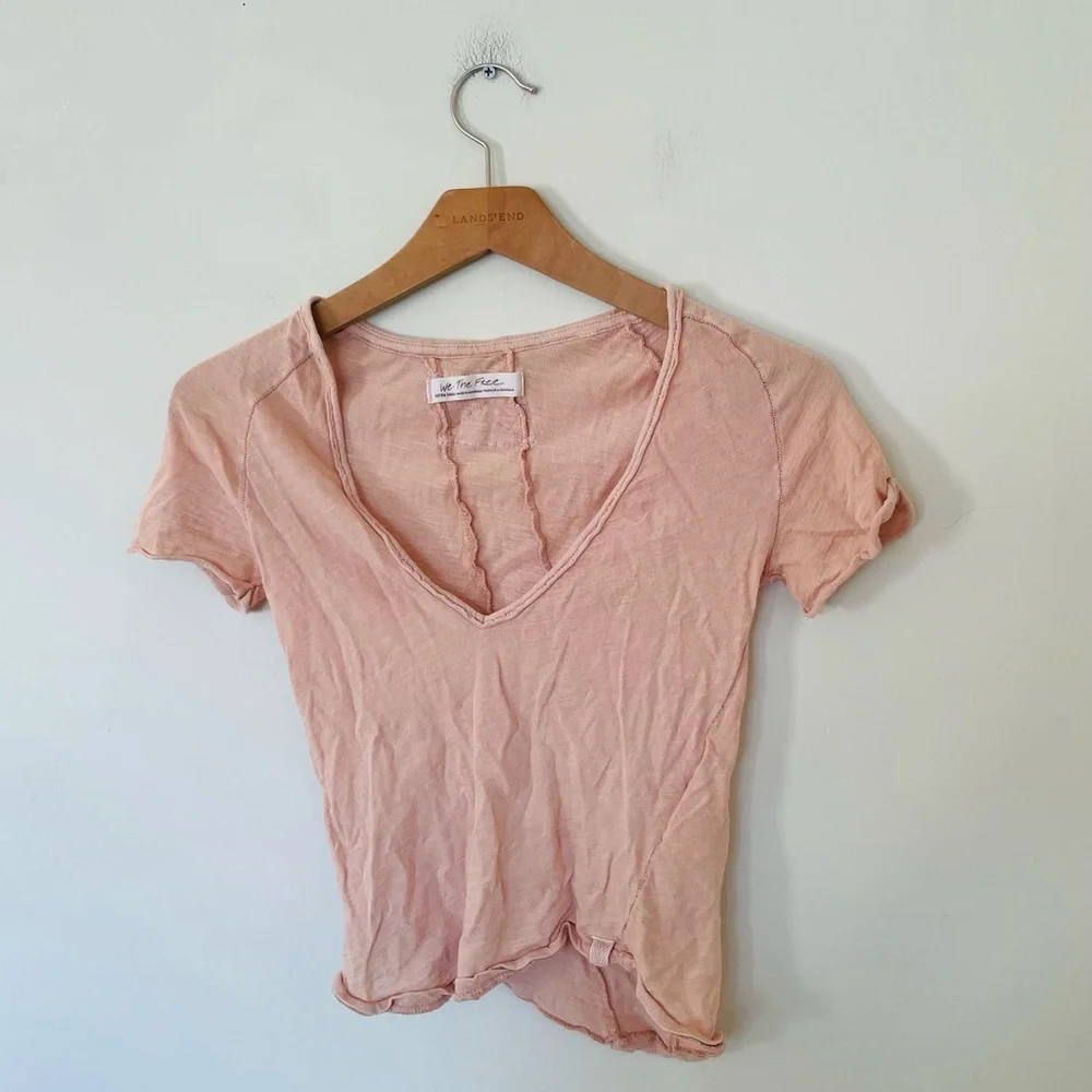 Free People Care FP Sunny Days Tee Short Sleeve Tee Barnacle Mauve/Tan XS